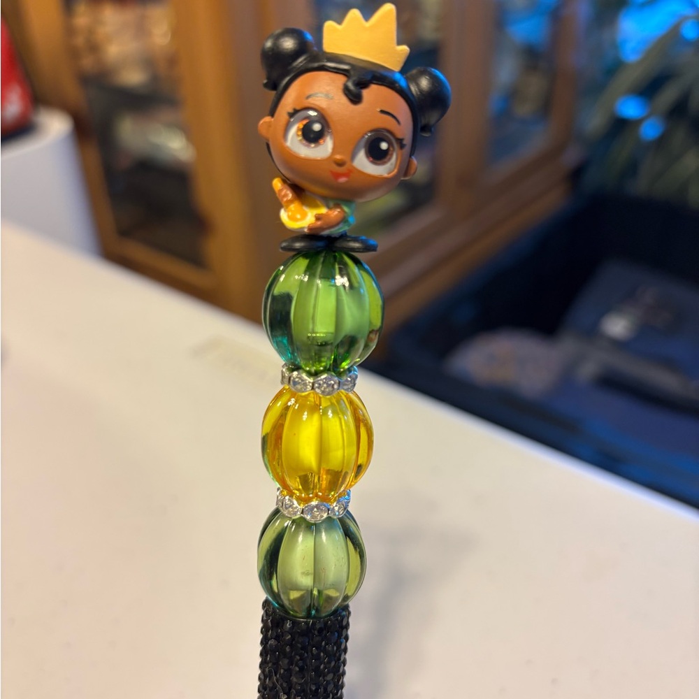 Princess Tiana Beaded handmade pen.  New no tags